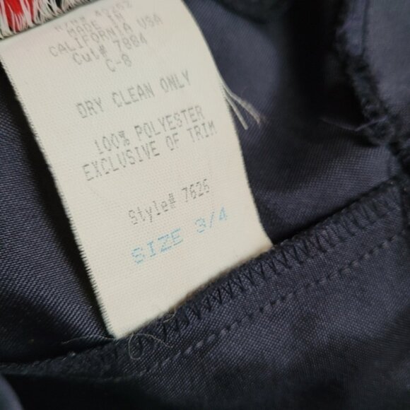 Vintage Climax by Karen Okada black dress back bow sheer embellished back - 3/4 - Picture 8 of 10